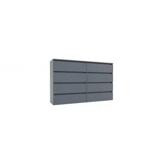 Comoda 4home Ideea K, 100x120x42 cm, 8 sertare, Gri Grafit/Gri Grafit